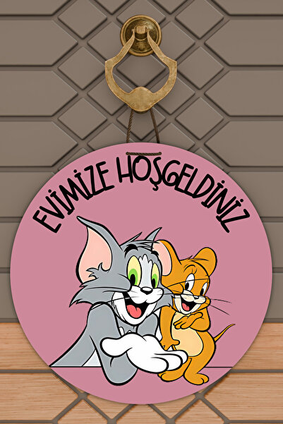 Dormot Home Ornament modern pentru ușă Pink Tom și Jerry Ornament pentru ușă ...
