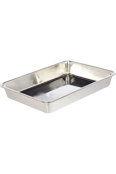 RAJ STEEL DEEP BAKING TRAY, 395X275X64 MM , SILVER, HKDT0L, Baking Tray , Cake Tray , Cookies Tray