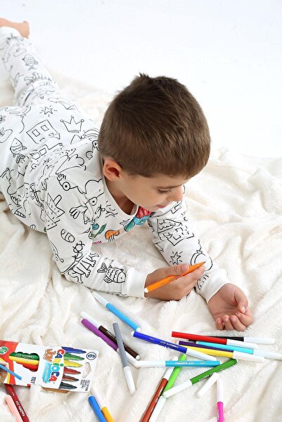 Cantoy Uzun Kollu Özel Kalem Hediye BOYANABİLİR Erkek  Kız  Çocuk Pijama Takı...