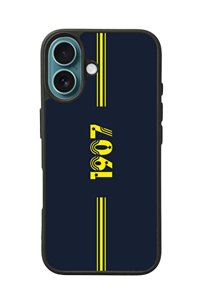 BGAKSESUAR Apple iPhone 16 Siyah Baskılı A++ Kalite Koruma  Silikon Kılıf A++