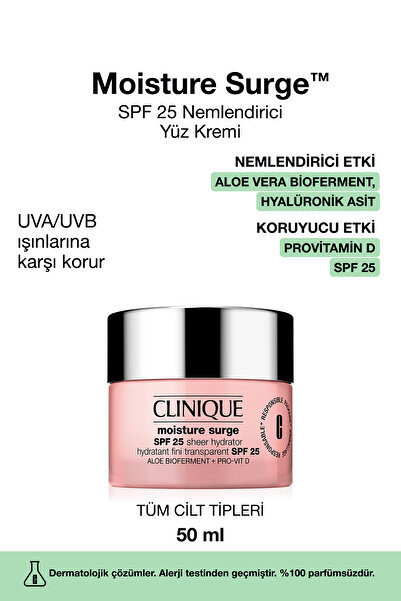 Clinique Moisture Surge™ Spf25 Güneş Koruması ile Cildi Derinlemesine Nemlend...