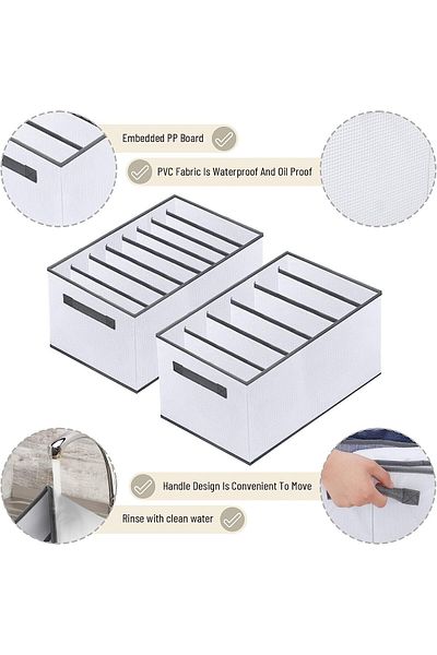 COOYA Wardrobe Clothes Organizer,Jeans Organizer for Closet,Folded and Stand Up Storage Box,for Bedroom