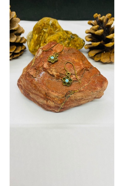 Porsuk Alternatif El yapımı etnik çiçek pirinç  kadın küpe