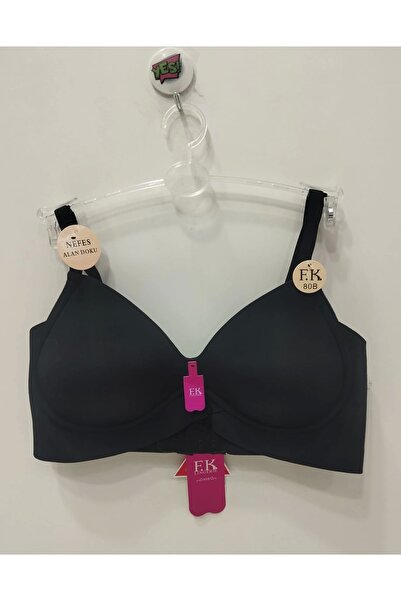 F.K حمالة صدر سوداء مقطوعة بالليزر بدون حشوة من القماش المسامي - 508