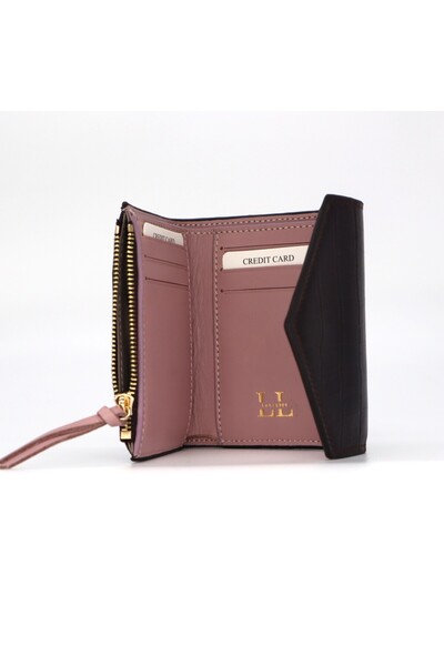 Lux Leder Vico Genuine Leather Crocodile Print Wallet