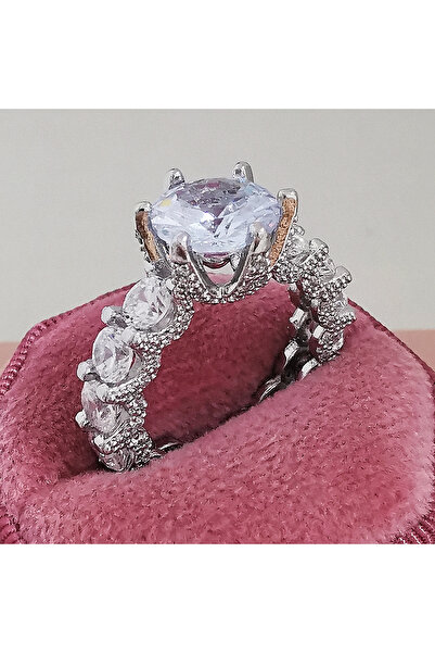 Choice 6 R6014 2023 خاتم خطوبة وزواج فضي فاخر بتصميم عتيق جديد للنساء من تارني