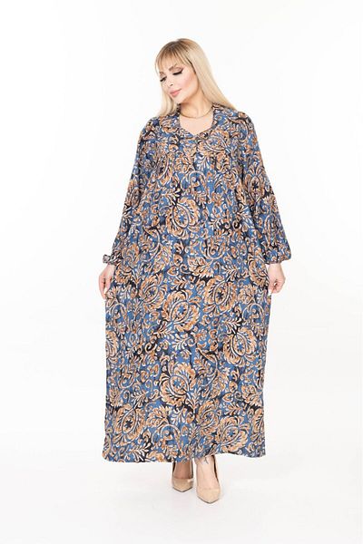 mervemoda γυναικείο μακρυμάνικο plus size υφαντό καλοκαιρινό μακρυμάνικο φόρεμα