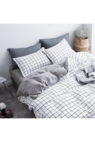 sharpdo 4-Pieces Bed Sheet Set,With 1Quilt Cover 200*230cm 1 Flat Sheet and 2 Pillowcases