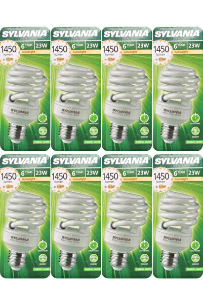 Sylvania (8 Adet) Sylvania 23W (103W) 2700K (Sarı Işık) E27 Duylu (Kalın Duy)...