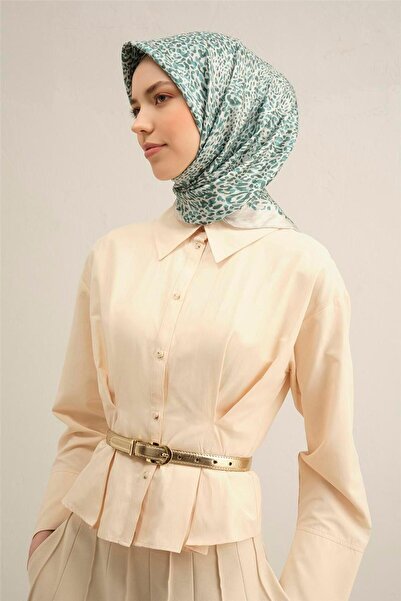 Armine طبعة الفهد قطعة من وشاح حرير تويل ساف 9352D 09