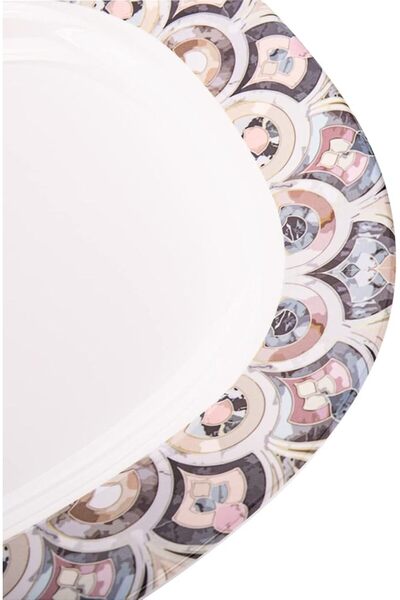 AKDC M/Mine Oval Plate L(29cm) xW(35cm) xH(3cm) White And Brown