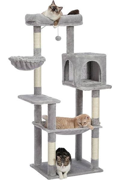COOYA Multi-Level Cat Tree, with Sisal-Covered Scratching Posts, Tall Cat Climbing Stand for Kitten, Pets