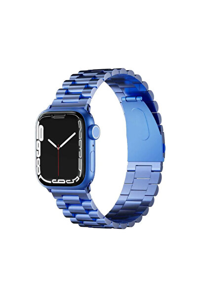 Levelo سوار دايتونا ستيل لساعة أبل مقاس 45/44/42 مم - أزرق