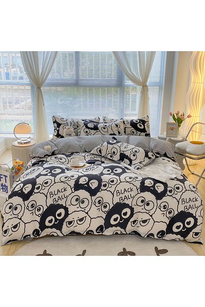 sharpdo 4-Piece Bedding Set Sheet Set ,with 1 Duvet/Quilt Cover and 1 Flat Shee37t and 2 Pillowcases King