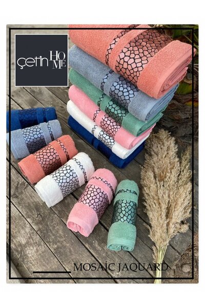 Çetinhome Мозаїчний жакардовий набір рушників, 6 шт.