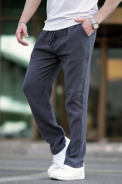 Madmext Geräucherte Basic-Hose aus Musselin für Herren – 6507