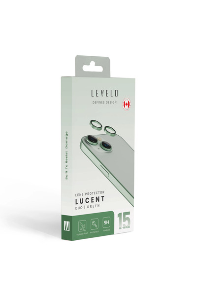 Levelo واقي عدسة الكاميرا Lucent Duo 9H Hardness لهاتف iPhone 15 / 15 Plus - ...