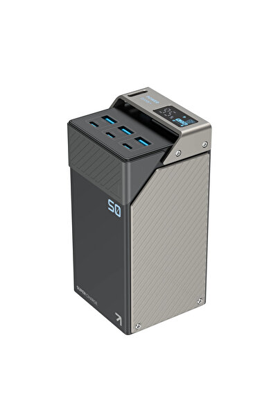 Powerology باور بانك 50000 مللي أمبير في الساعة 65 وات 3 منافذ USB-A و3 منافذ...