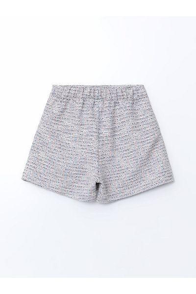 LC Waikiki Lcw Kids Gray Elastic Waist Tweed Girls Shorts Skirt