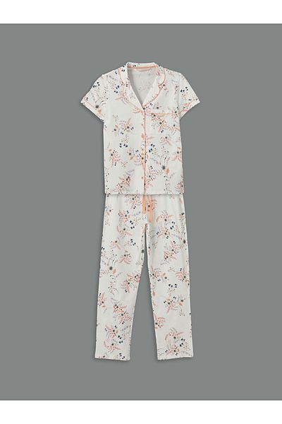LC Waikiki New Season Shirt Collar Floral Women's Pajama Set - S5Gs71Z8