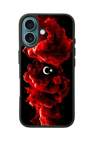 BGAKSESUAR جراب سيليكون لهاتف Apple iPhone 16 Plus مطبوع باللون الأسود A++ لح...