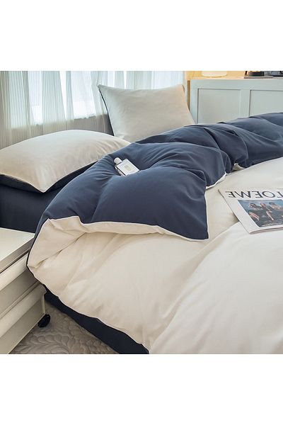 sharpdo 4-Piece Set Bedding Modal Quilt Cover Set with 1 Quilt Cover 1 Sheet and 2 Pillowcases 2m Bed