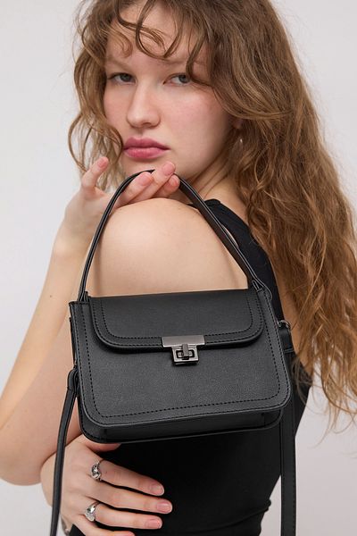 Addax Mini Hand and Shoulder Bag with Lock Detail Ç2142-G10