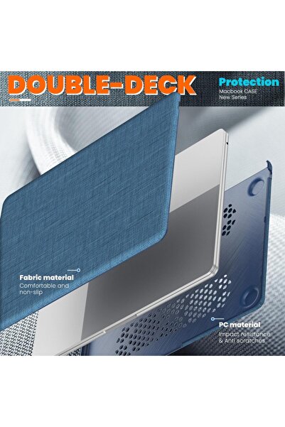 UnDePlus Apple MacBook Pro 14Inch M3/M4/Max A3112 A3185 A3401 A2918 A1992 Compatible Case Nubuck Triangle Stand