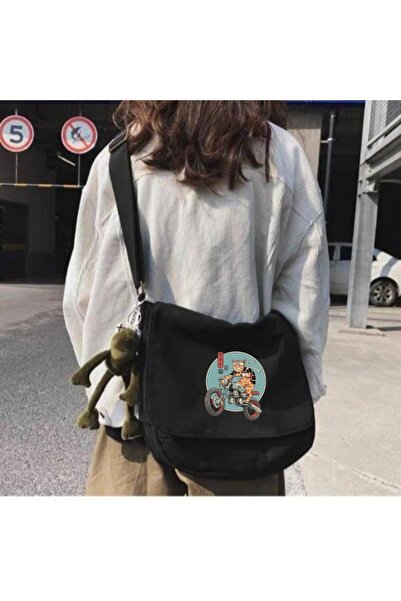 PixelWear Samurai Cat Black Messenger Bag