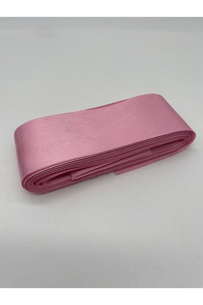 Ak Tuhafiye Pink Satin Ribbon 6cm 10 Meters Wide Cleaning-No:15