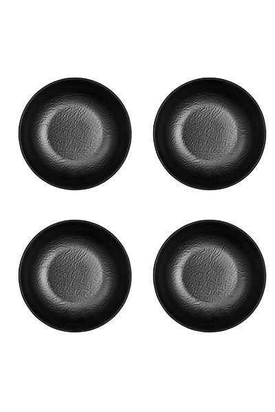 Külsan Melamine Dinner Plate Set 23 Cm 4 Pieces Black Color