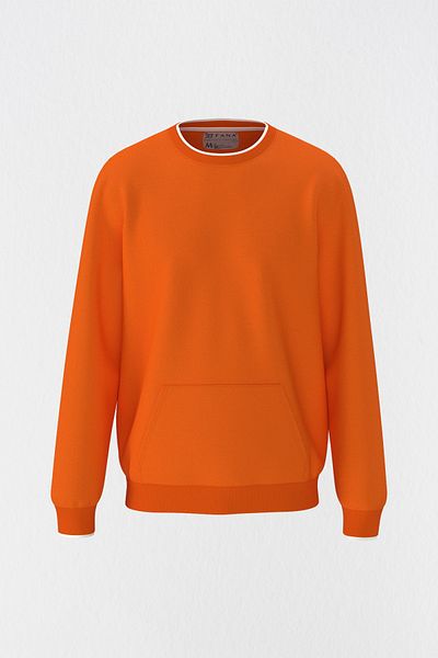 FANA Men's Sweatshirt Two Colors Ribbed Without Print