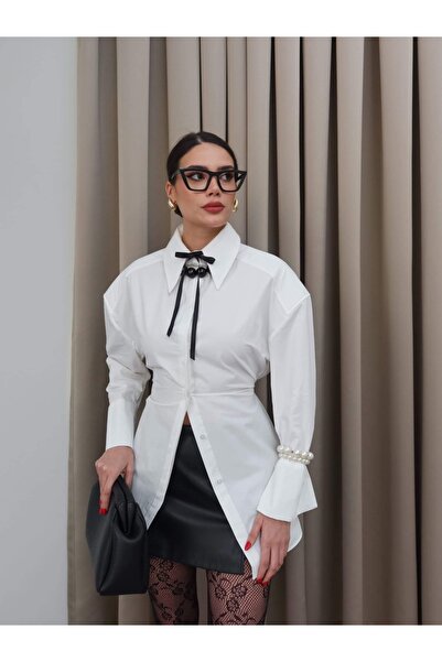 ESRAHELVACI Vycpaná košile s kravatou v pase