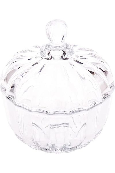 AKDC Glass Sugar Pot L(9CM) XW(9CM) XH(10CM) White