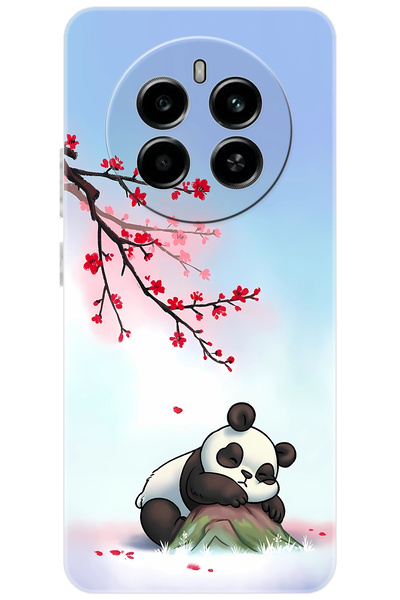 realme 12 4G (RMX3871) Uyumlu Kılıf Desen Baskılı Silikon Uyuyan Panda STK:62...