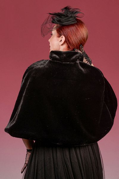 SeddA Etot Bridal Bolero Shawl with Collar and Long Brooch