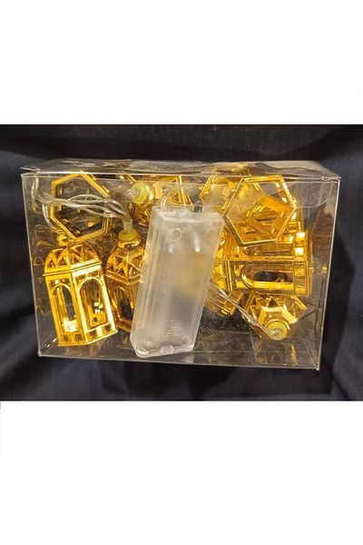Generic Ramadan Battery Operated Lantern String Light - Gold