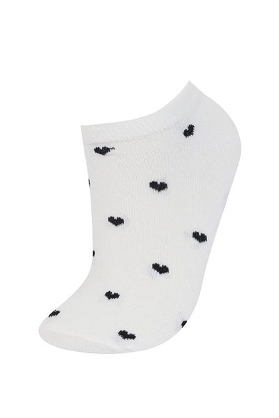 DeFacto New Season Women's Heart Themed 3-Piece Cotton Booties Socks
