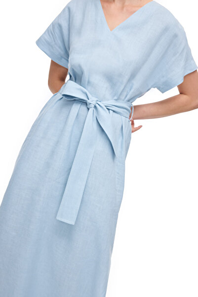 Perspective Bebe Mavisi Holas Regular Fit Diz Altı Elbise