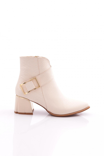 DGN White Printed Women's Heeled Boots - 51323564