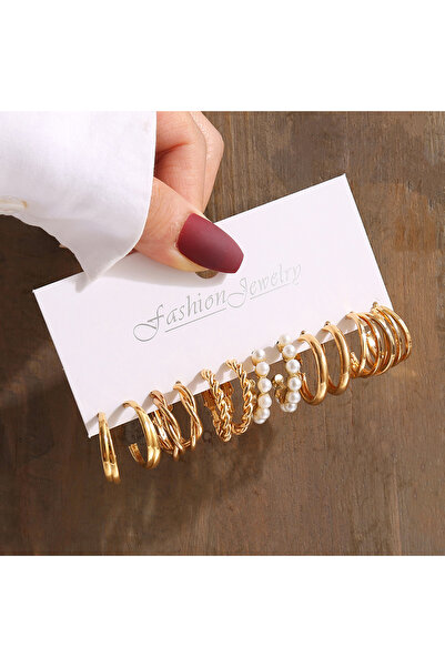 Choice مجموعة أقراط متدلية مربعة الشكل من خيوط معدنية على شكل هندسي عتيق من ا...