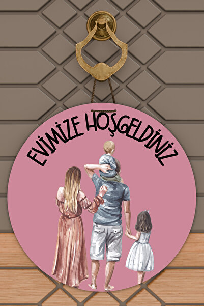 Dormot Home Ornament Modern pentru Ușă Fundal Roz Ornament pentru Ușă de Fami...