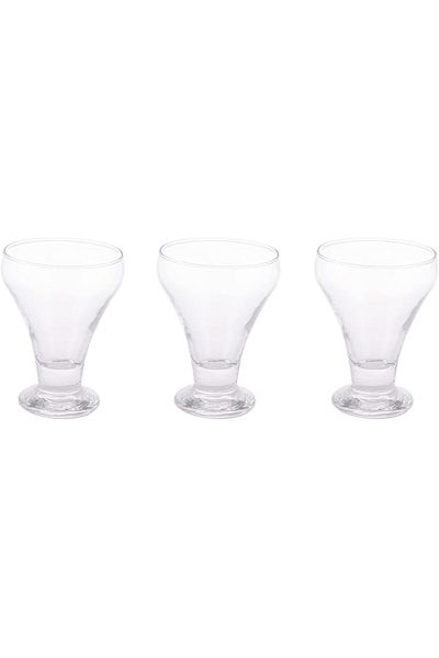 AKDC Valentine Ice Cream Cup 3Pcs L(9CM) XW(9CM) XH(13CM) Gold rim, transparent