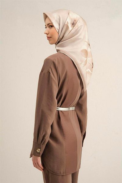 Armine Eșarfă din twill de mătase pură cu model 9305- 05