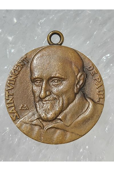 Edi Antik 3cm Complete Bronze Medal Rare. 2 Different People in 2 Different Faces. Rare Antique with Embossed