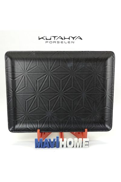 MAViHOME Black Porcelain 26 X 20 cm Boat Plate Single