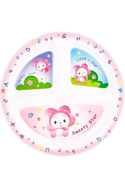 AKDC ROUND PLATE 27CMX27CMX2CM Pink and white