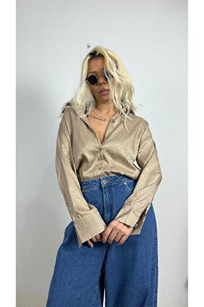 NUNU365COM Nunu By Croc Chic Saten Gömlek