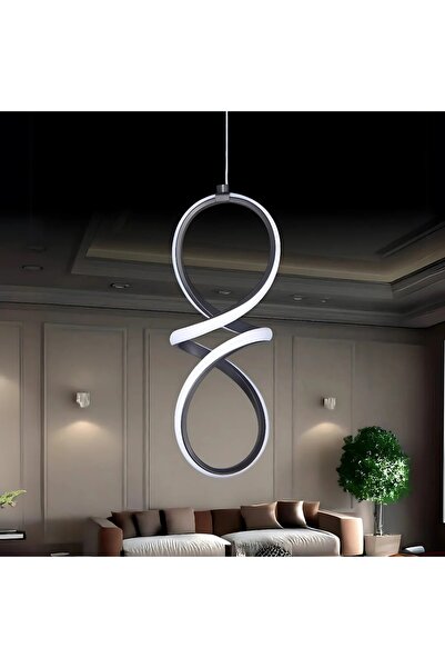 Sanctum Bonne classic Siyah Ultra Power Beyaz Ledli Avize Sarkıt Tekli Avize