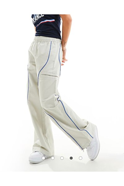 Nike ملابس رياضية شارع عالية الارتفاع المنسوجة كريم Sweatpants المرأة